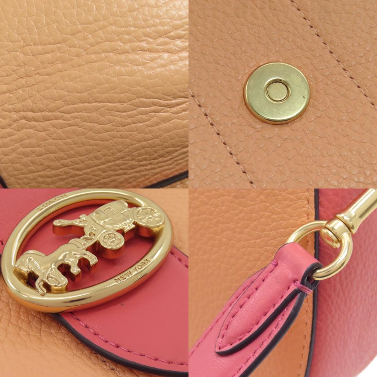 Coach C8296 Bicolor Shoulder Bag Leather for Women [Used] [COACH] C8296 8