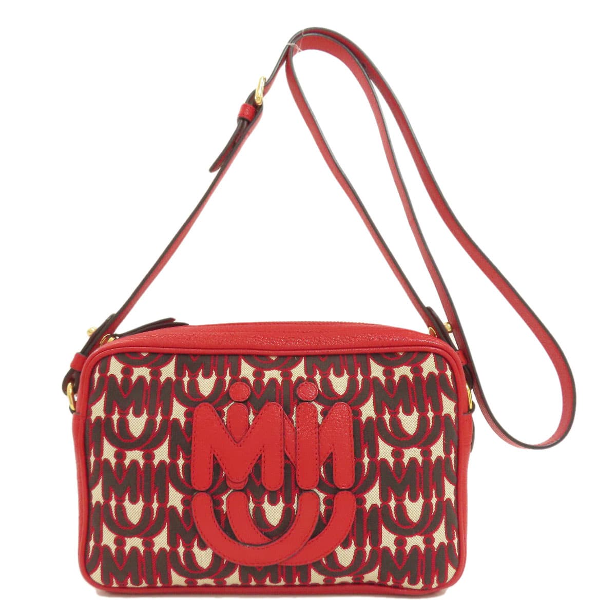 Miu Miu 5BH116 MM Paris Collaboration Shoulder Bag Canvas Ladies [Used] [MIUMIU] 5BH116