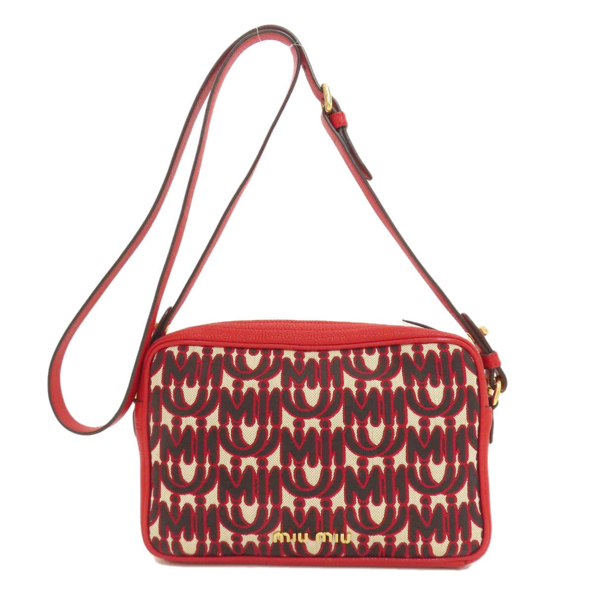 Miu Miu 5BH116 MM Paris Collaboration Shoulder Bag Canvas Ladies [Used] [MIUMIU] 5BH116 2