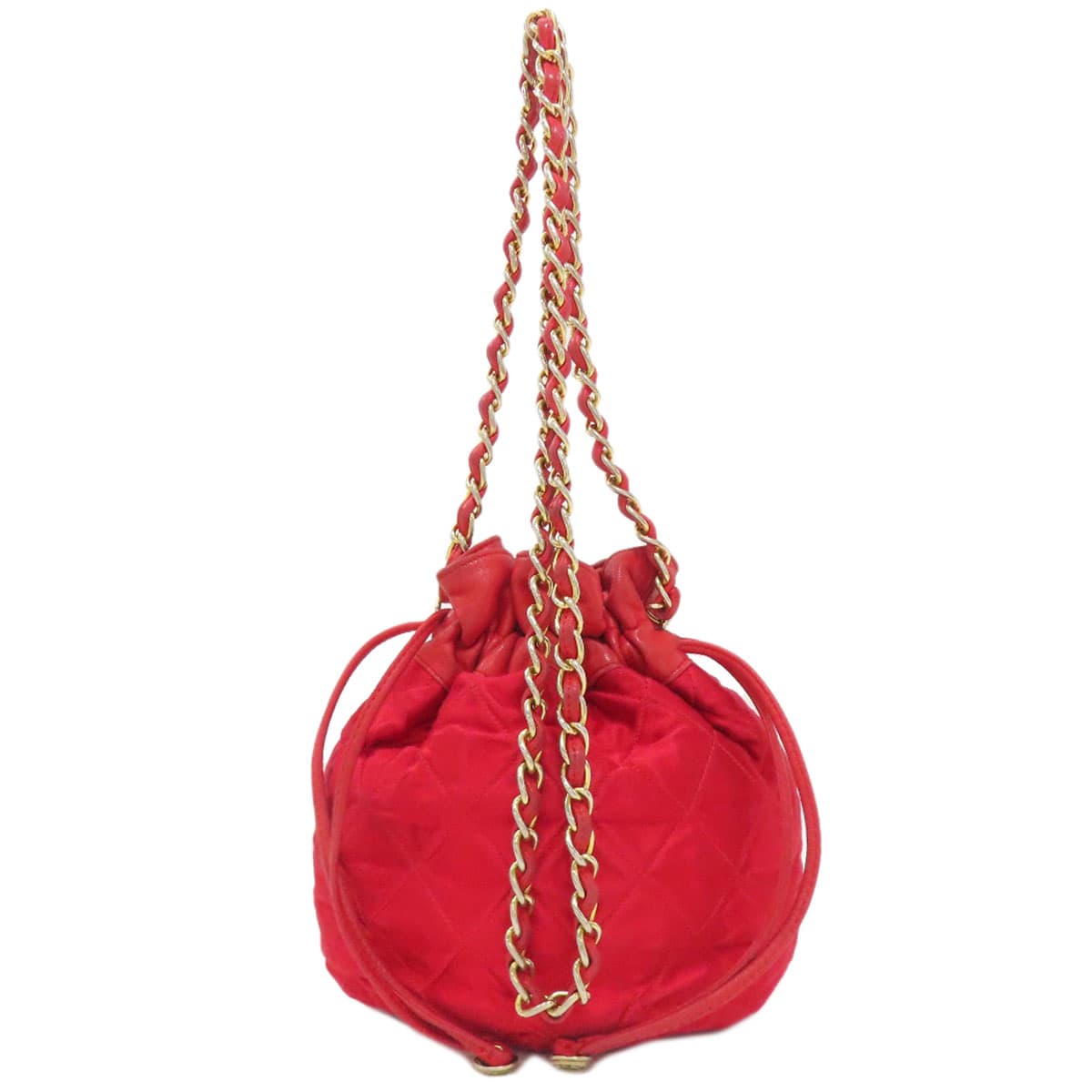 Chanel Drawstring Shoulder Matelassé Gold Hardware Shoulder Bag Satin Ladies [Used] [CHANEL] 2