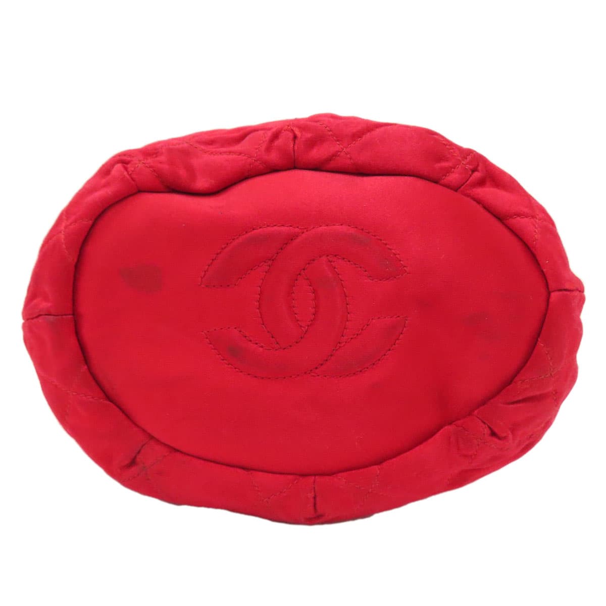 Chanel Drawstring Shoulder Matelassé Gold Hardware Shoulder Bag Satin Ladies [Used] [CHANEL] 4