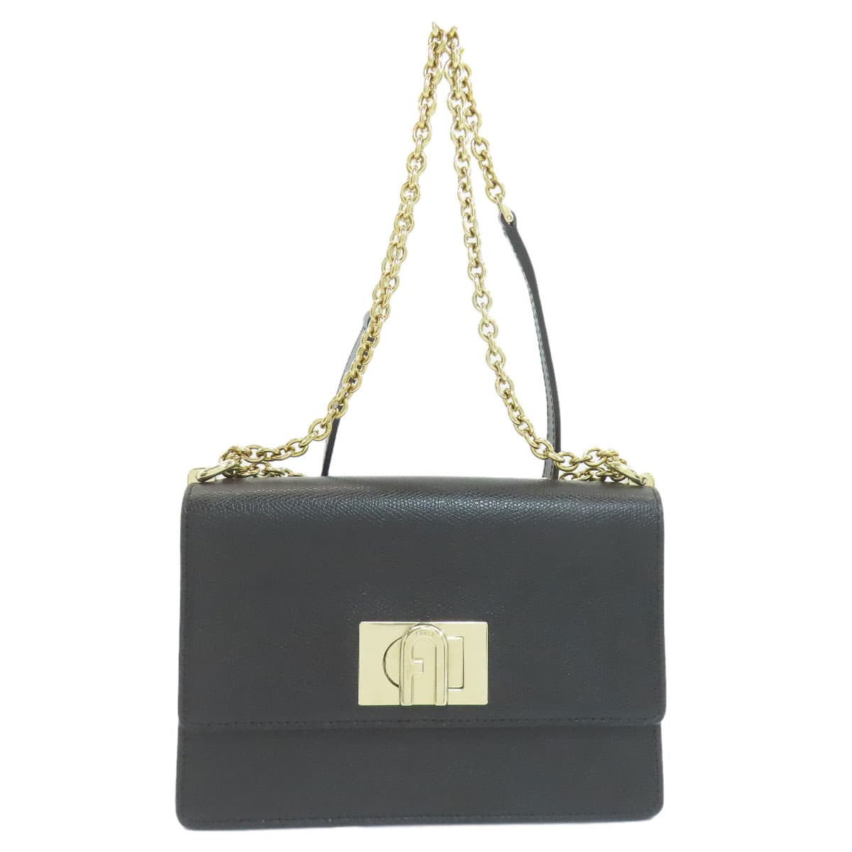 Furla Arch Logo Shoulder Bag Leather Ladies [Used] [Furla]