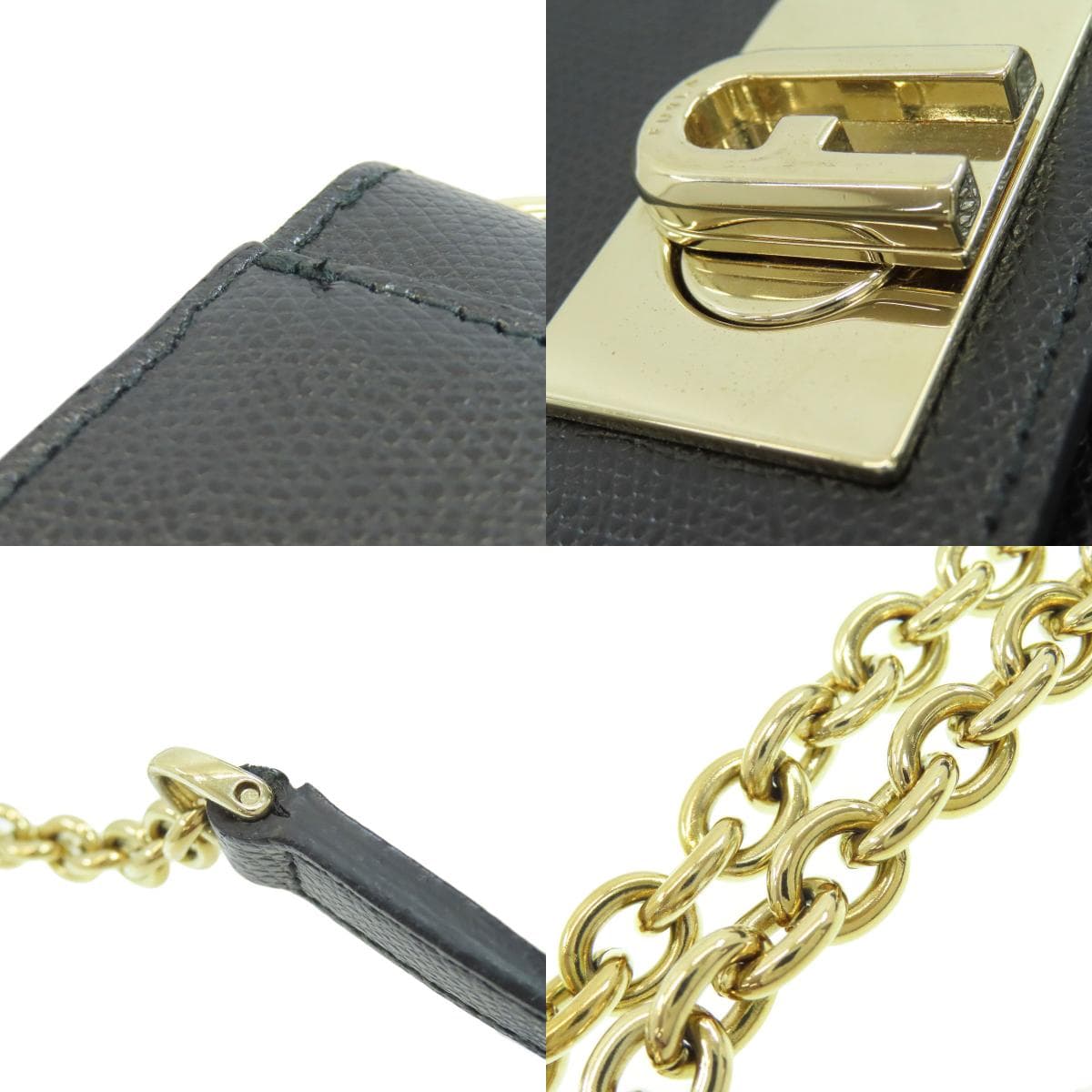 Furla Arch Logo Shoulder Bag Leather Ladies [Used] [Furla] 9