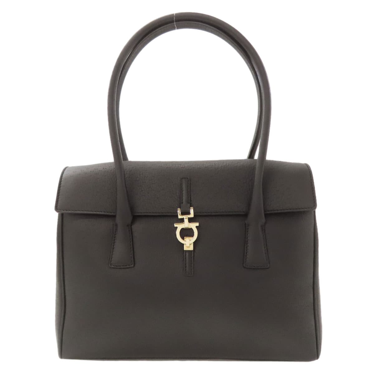 Salvatore Ferragamo Gancini hardware handbag calf leather for ladies [Used] [Salvatore Ferragamo]