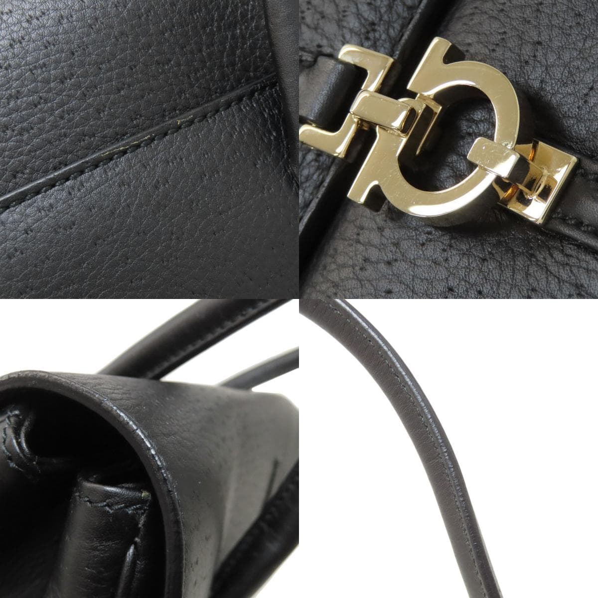 Salvatore Ferragamo Gancini hardware handbag calf leather for ladies [Used] [Salvatore Ferragamo] 8