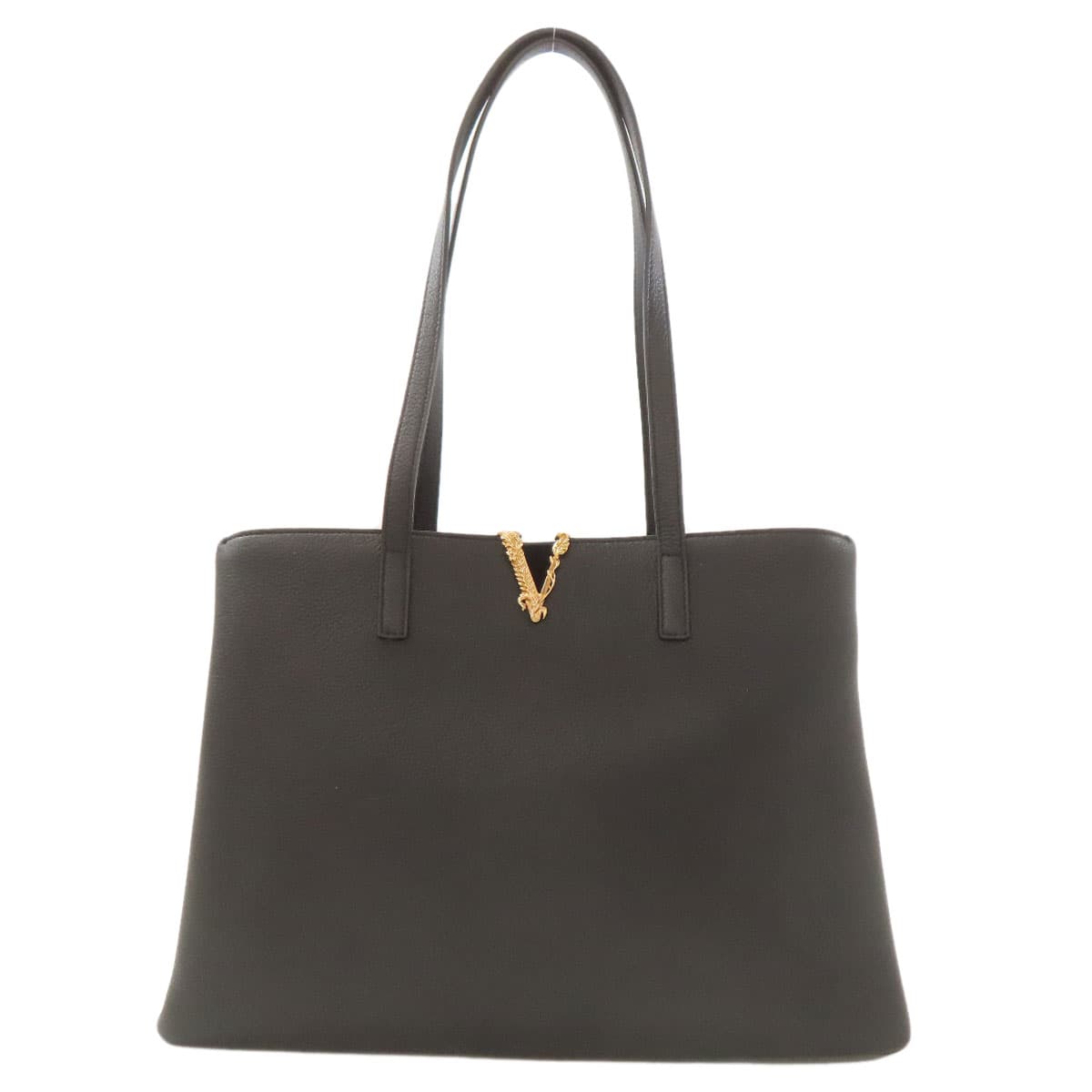 Versace Logo Tote Bag Calf Leather Ladies [Used] [VERSACE]