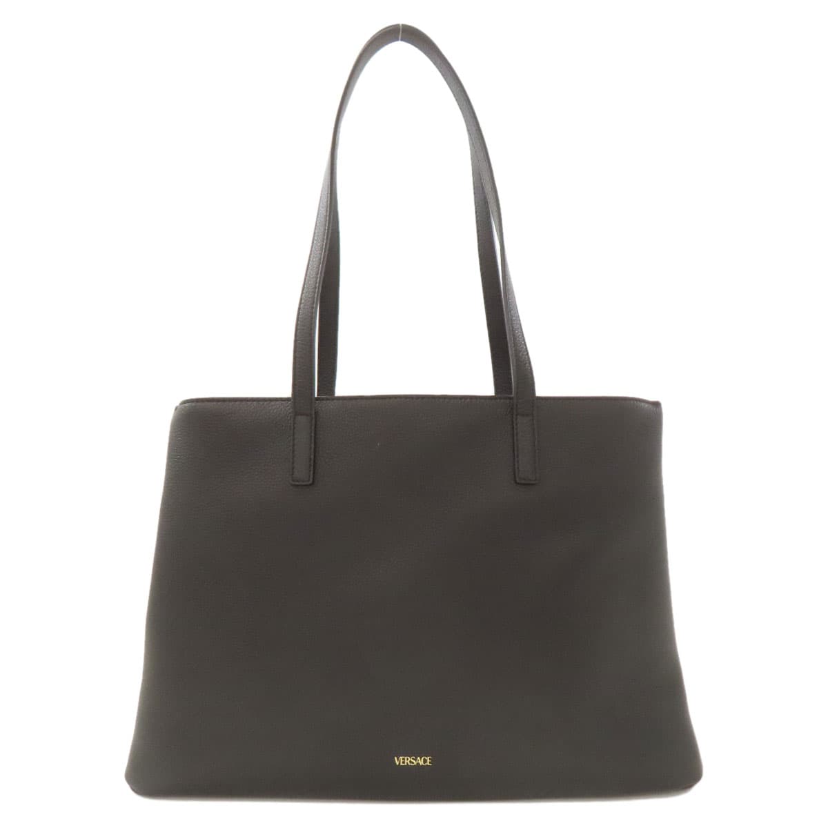 Versace Logo Tote Bag Calf Leather Ladies [Used] [VERSACE] 2