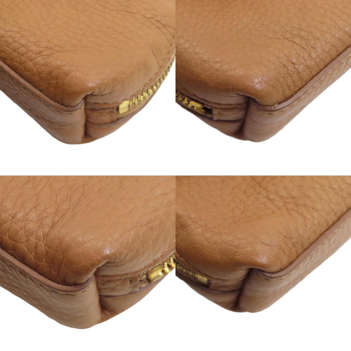 Prada Logo Accessory Pouch Leather Women's [Used] [PRADA] 10