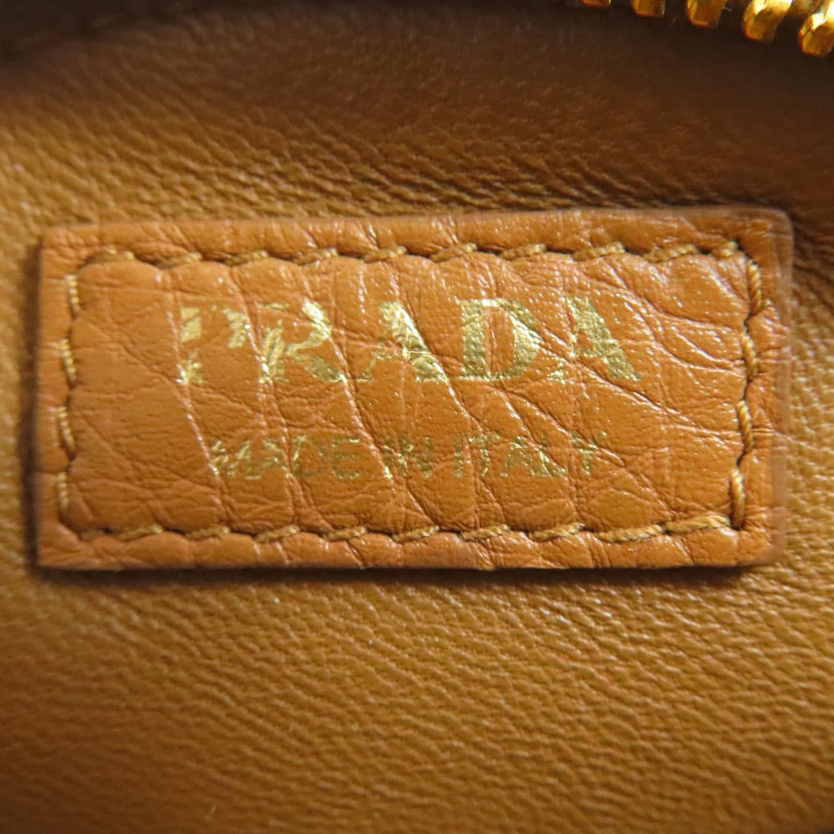 Prada Logo Accessory Pouch Leather Women's [Used] [PRADA] 6