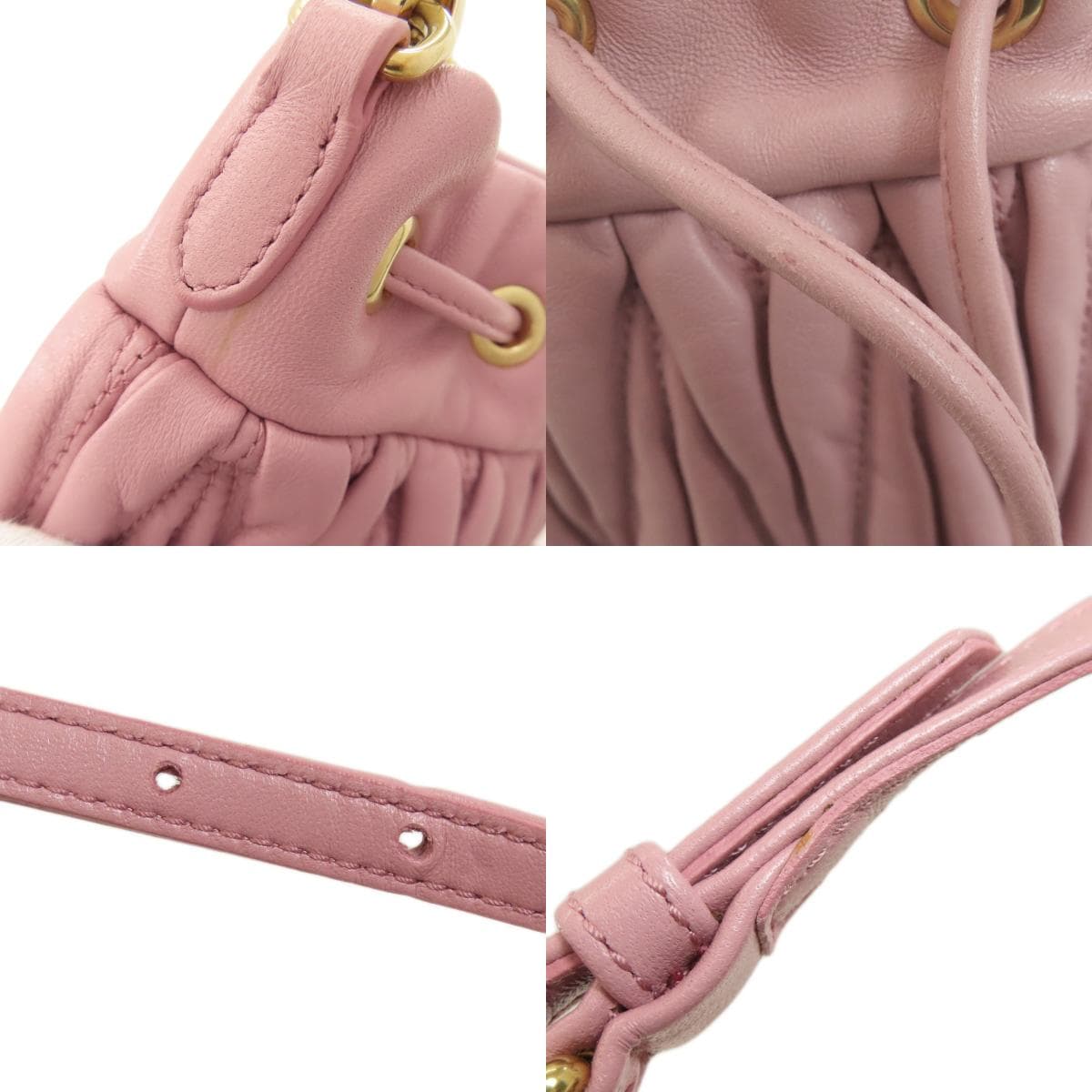 Miu Miu 5BE014 Matelassé Baguette Bag Shoulder Bag Calf Leather Ladies [Used] [MIUMIU] 5BE014 9