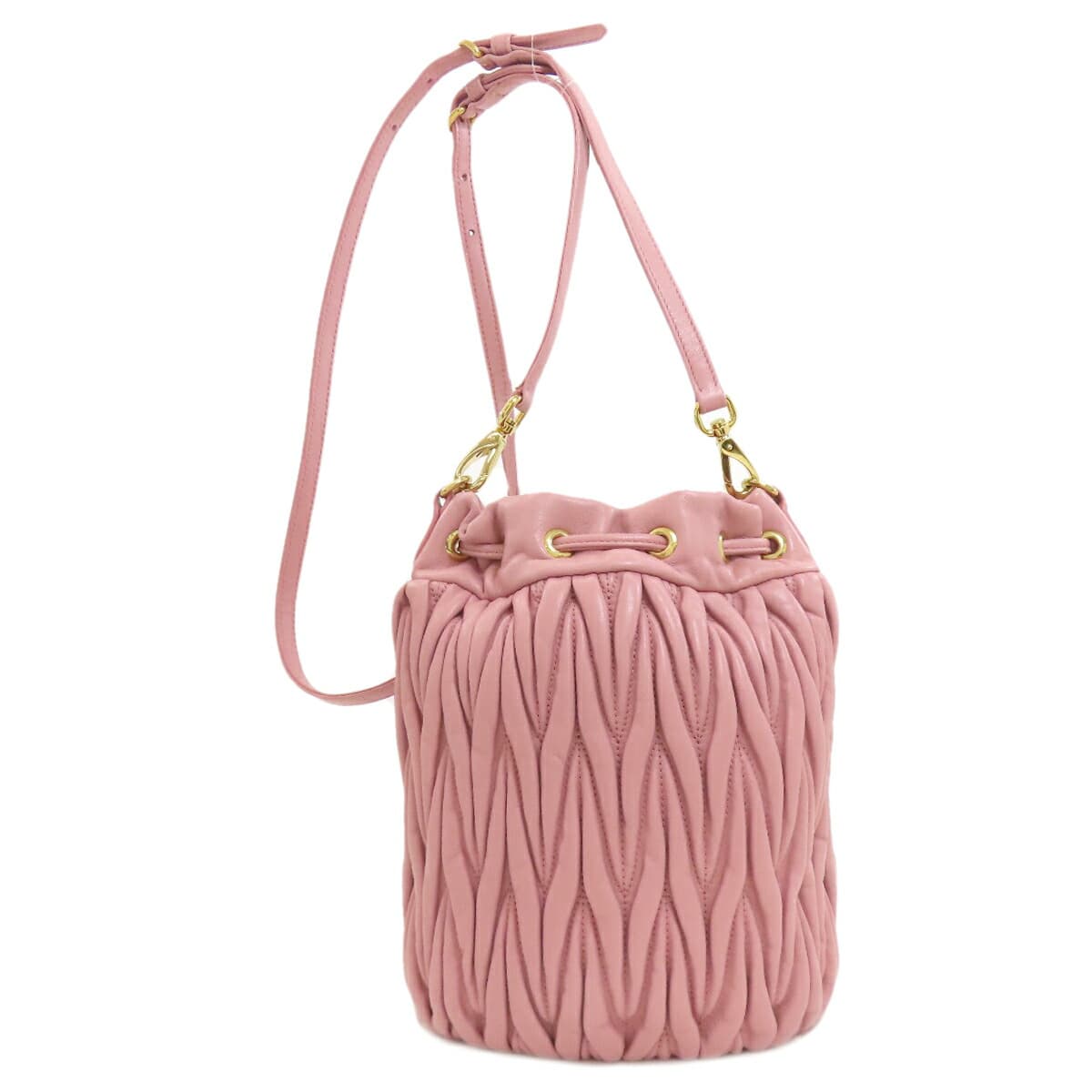 Miu Miu 5BE014 Matelassé Baguette Bag Shoulder Bag Calf Leather Ladies [Used] [MIUMIU] 5BE014 2