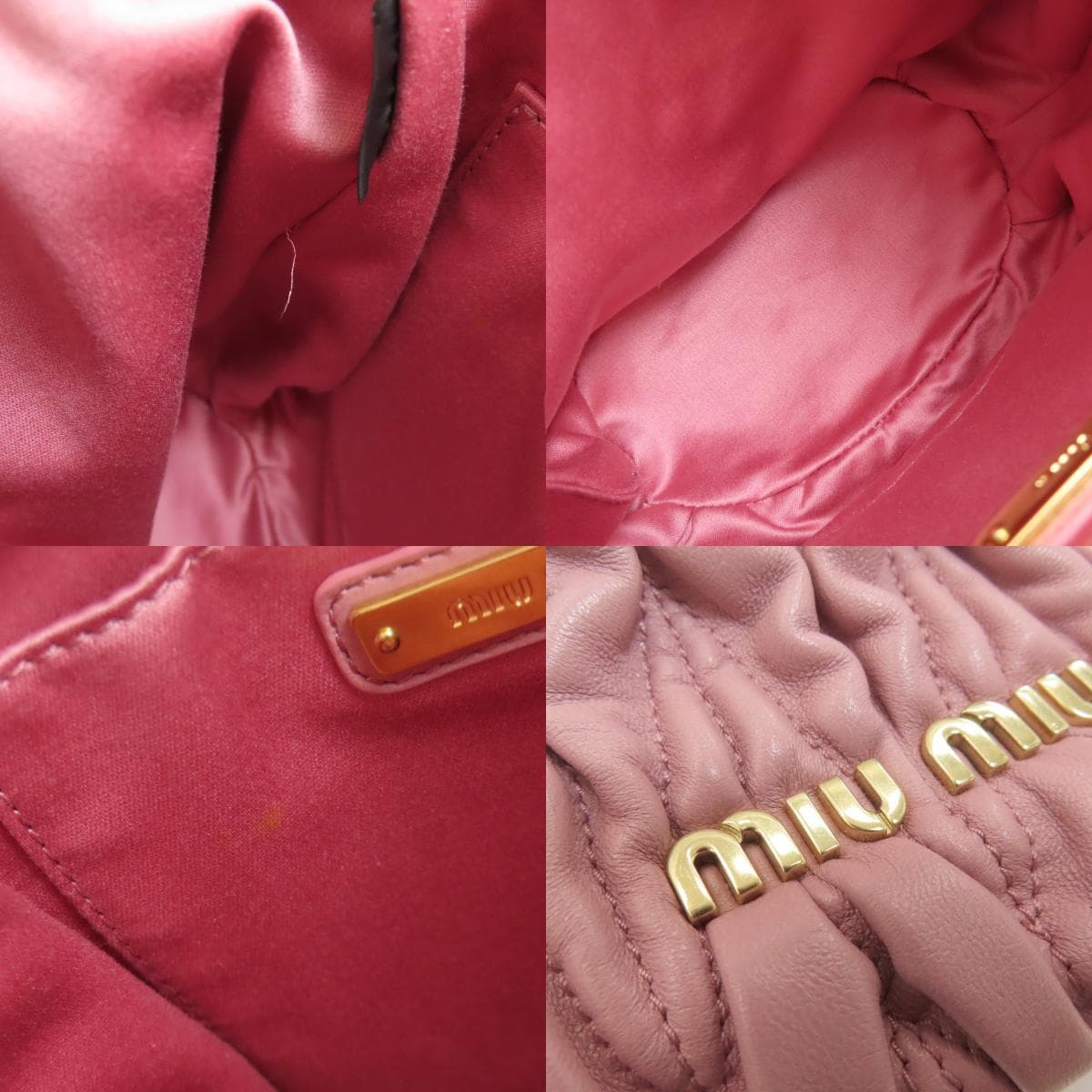 Miu Miu 5BE014 Matelassé Baguette Bag Shoulder Bag Calf Leather Ladies [Used] [MIUMIU] 5BE014 8