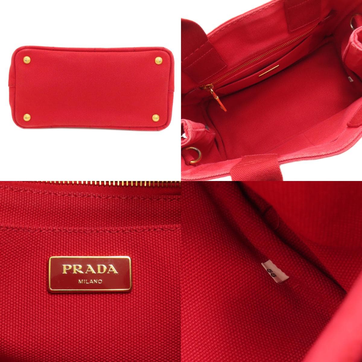 Prada Canapa Mini 2WAY Handbag Canvas Ladies [Used] [PRADA] 4