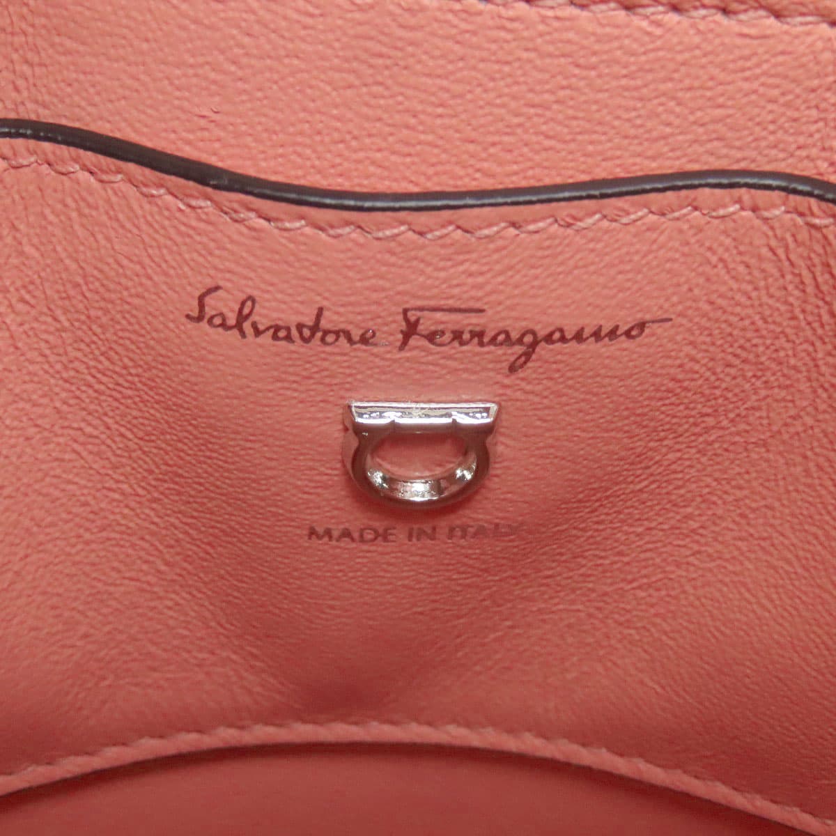Salvatore Ferragamo Trifolio Gancini Hardware Handbag Leather Women's [Used] [Salvatore Ferragamo] 6