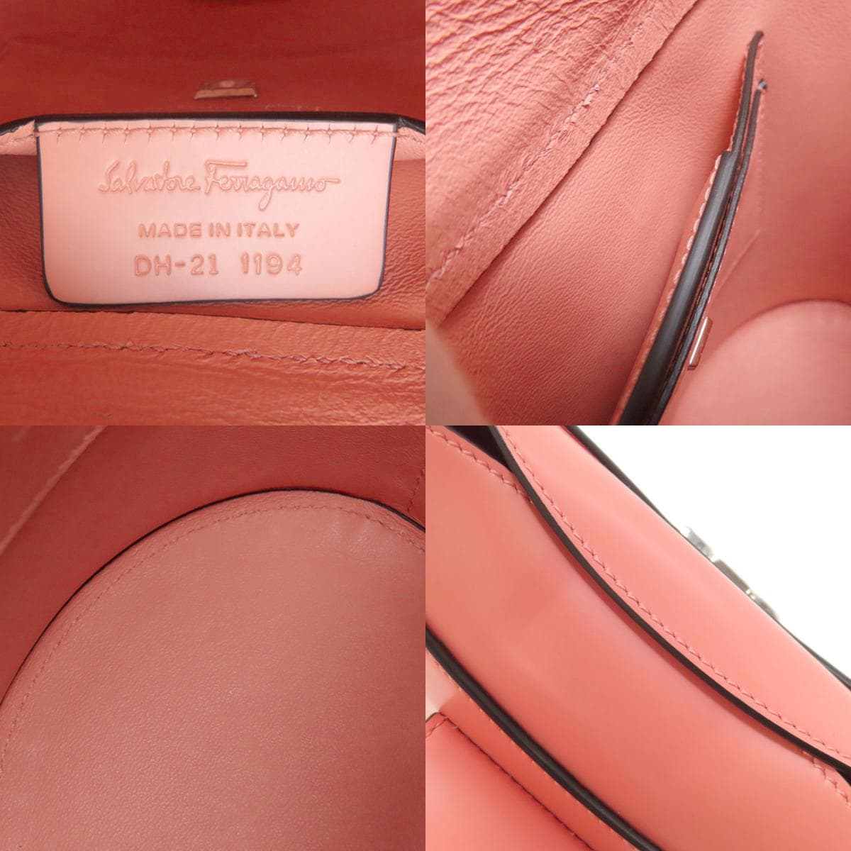 Salvatore Ferragamo Trifolio Gancini Hardware Handbag Leather Women's [Used] [Salvatore Ferragamo] 7