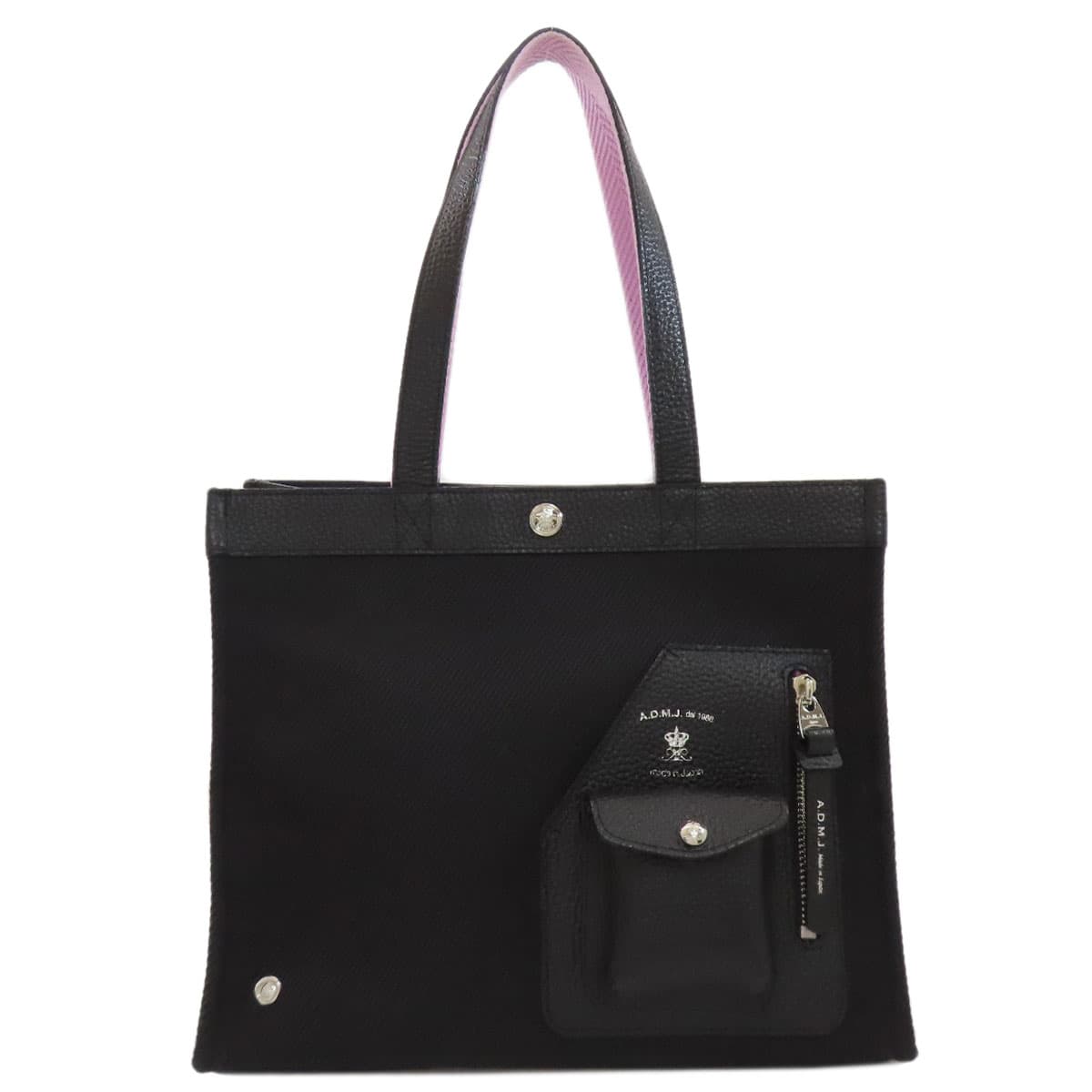 ADMJ Square Tote Handbag Nylon Canvas/Leather Ladies [Used] [ADMJ]