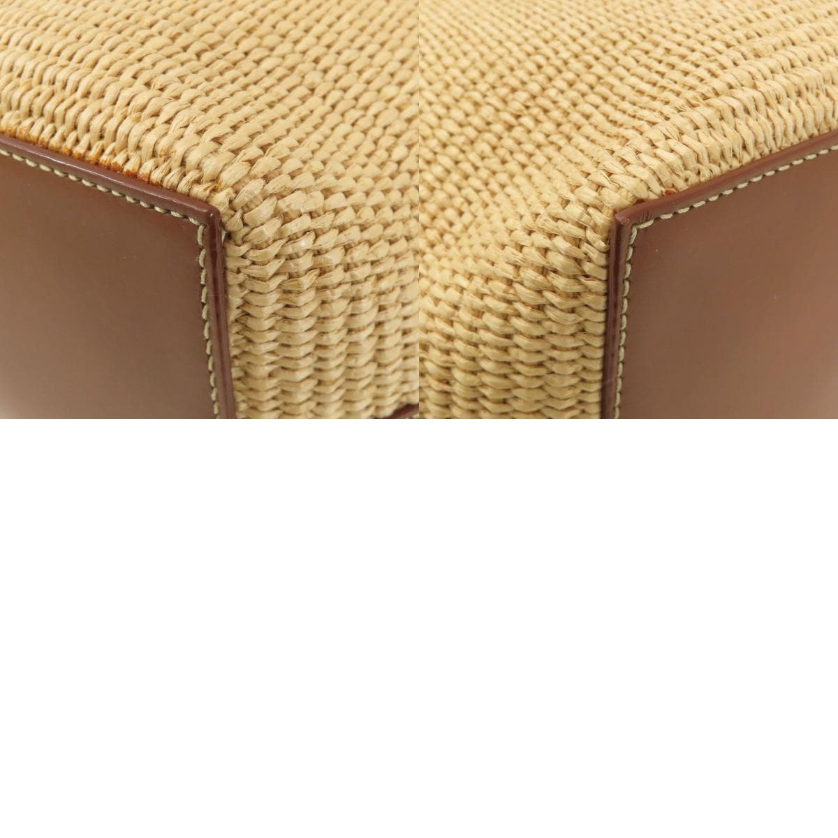 Jimmy Choo Logo Tote Bag Raffia/Leather Women's [Used] [Jimmy Choo] 10