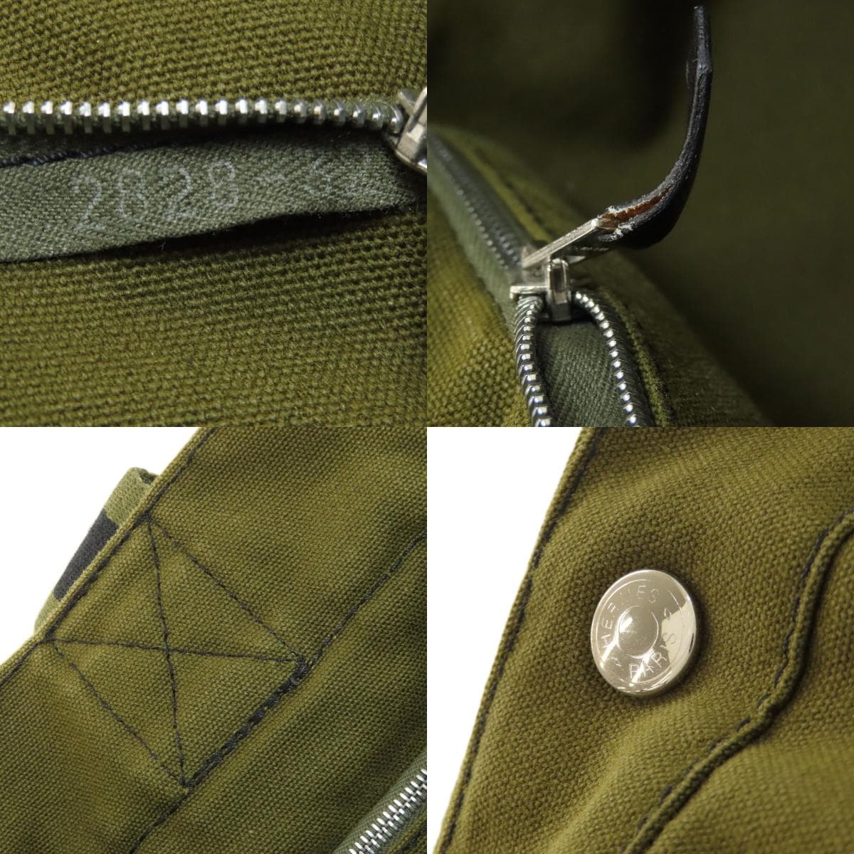 Hermès Sac Foulot MM Handbag Canvas Ladies [Used] [HERMES] 8