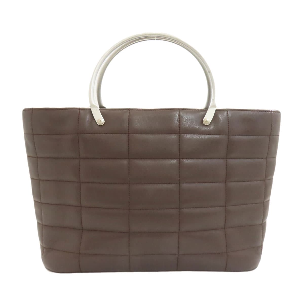 Chanel Chocolate Bar Silver Hardware Handbag Calf Leather Ladies [Used] [CHANEL]