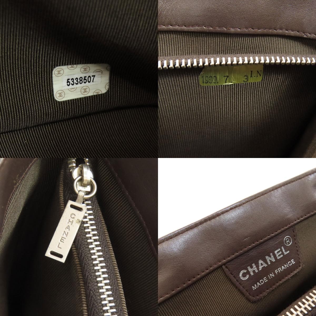 Chanel Chocolate Bar Silver Hardware Handbag Calf Leather Ladies [Used] [CHANEL] 7