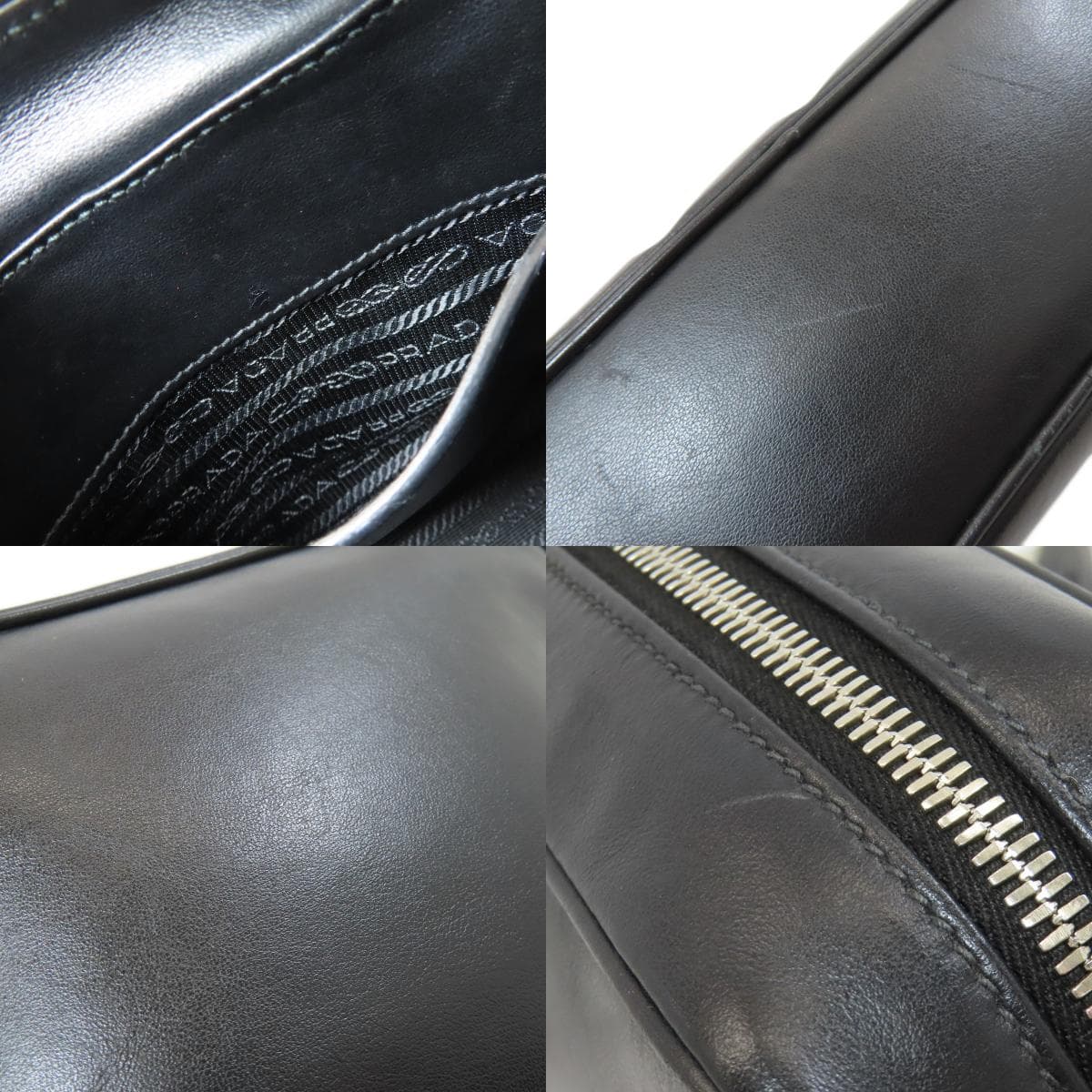 Prada Banana Shoulder Bag Calf Leather Ladies [Used] [PRADA] 8