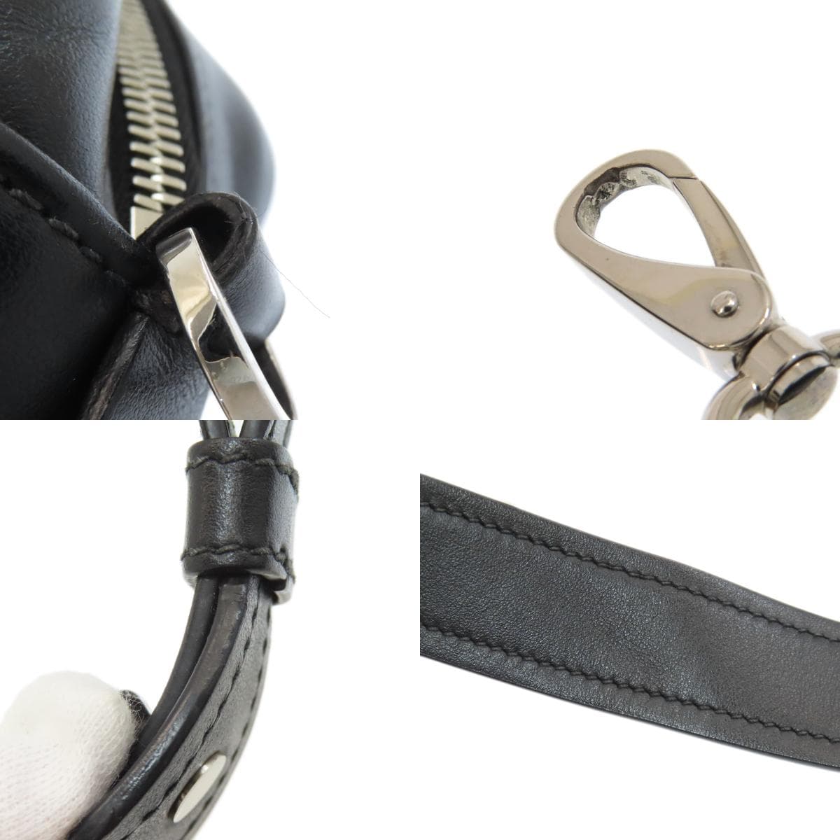 Prada Banana Shoulder Bag Calf Leather Ladies [Used] [PRADA] 9