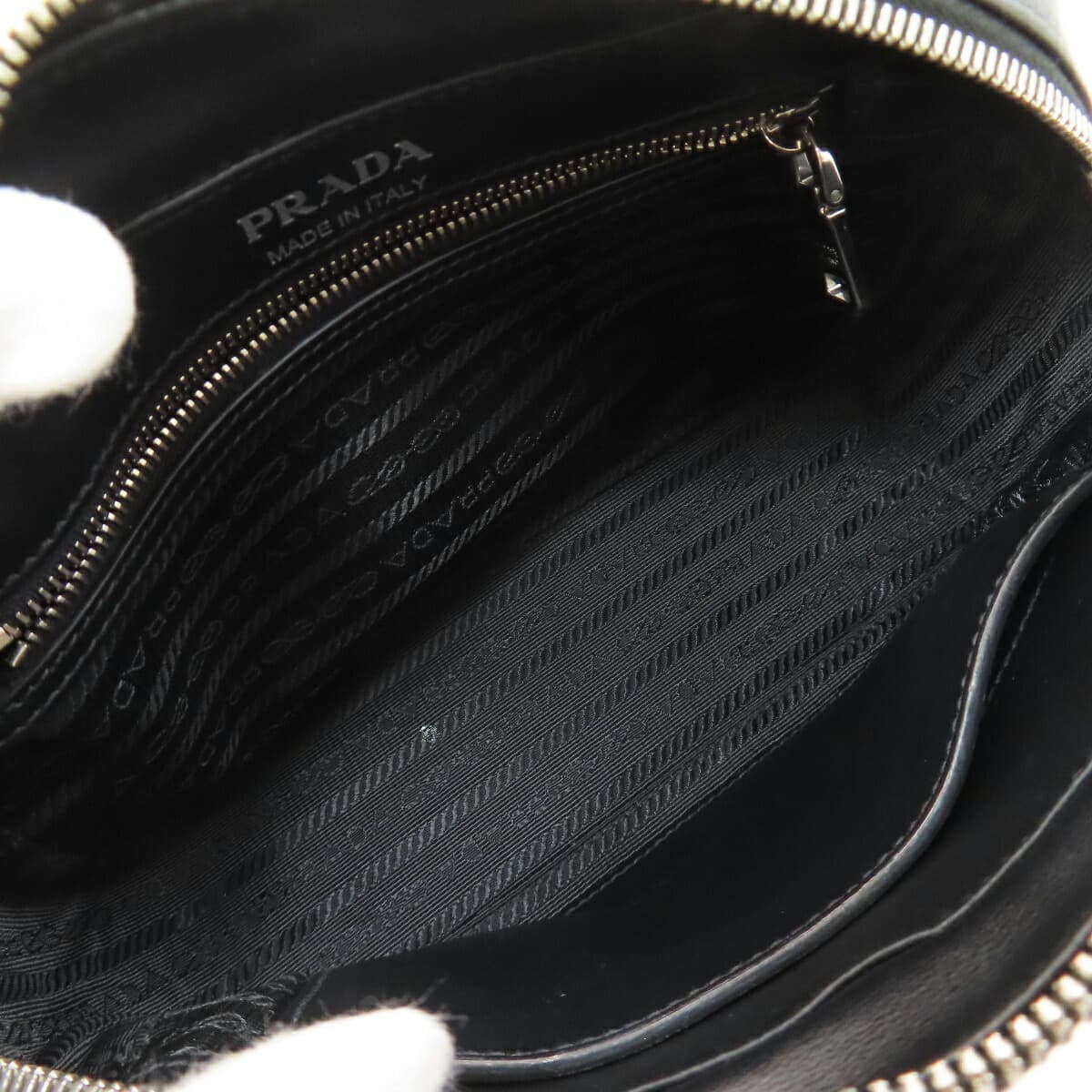 Prada Banana Shoulder Bag Calf Leather Ladies [Used] [PRADA] 5