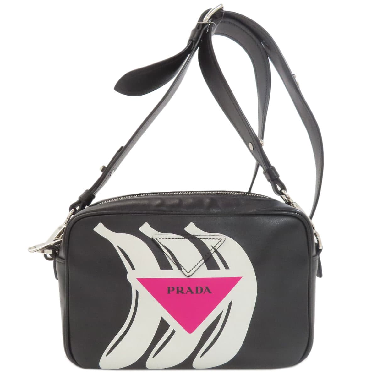 Prada Banana Shoulder Bag Calf Leather for Women [Used] [PRADA]