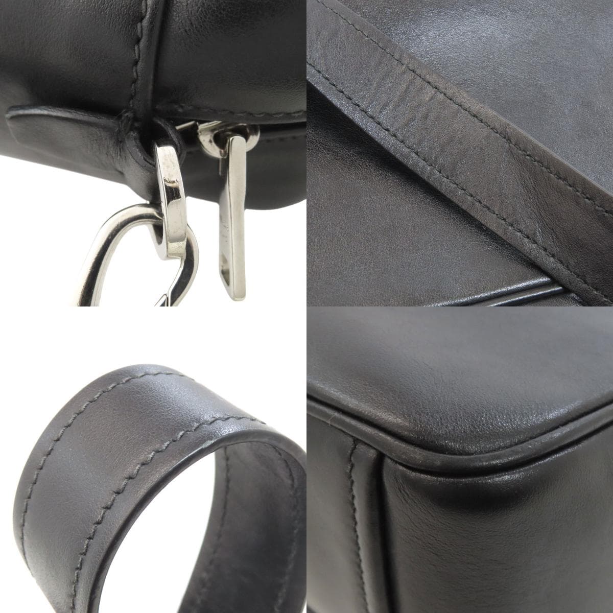 Prada Banana Shoulder Bag Calf Leather for Women [Used] [PRADA] 9