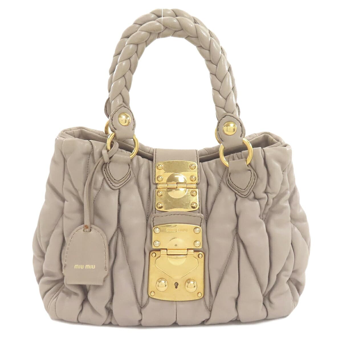 Miu Miu Matelassé Handbag Calf Leather Ladies [Used] [MIUMIU]