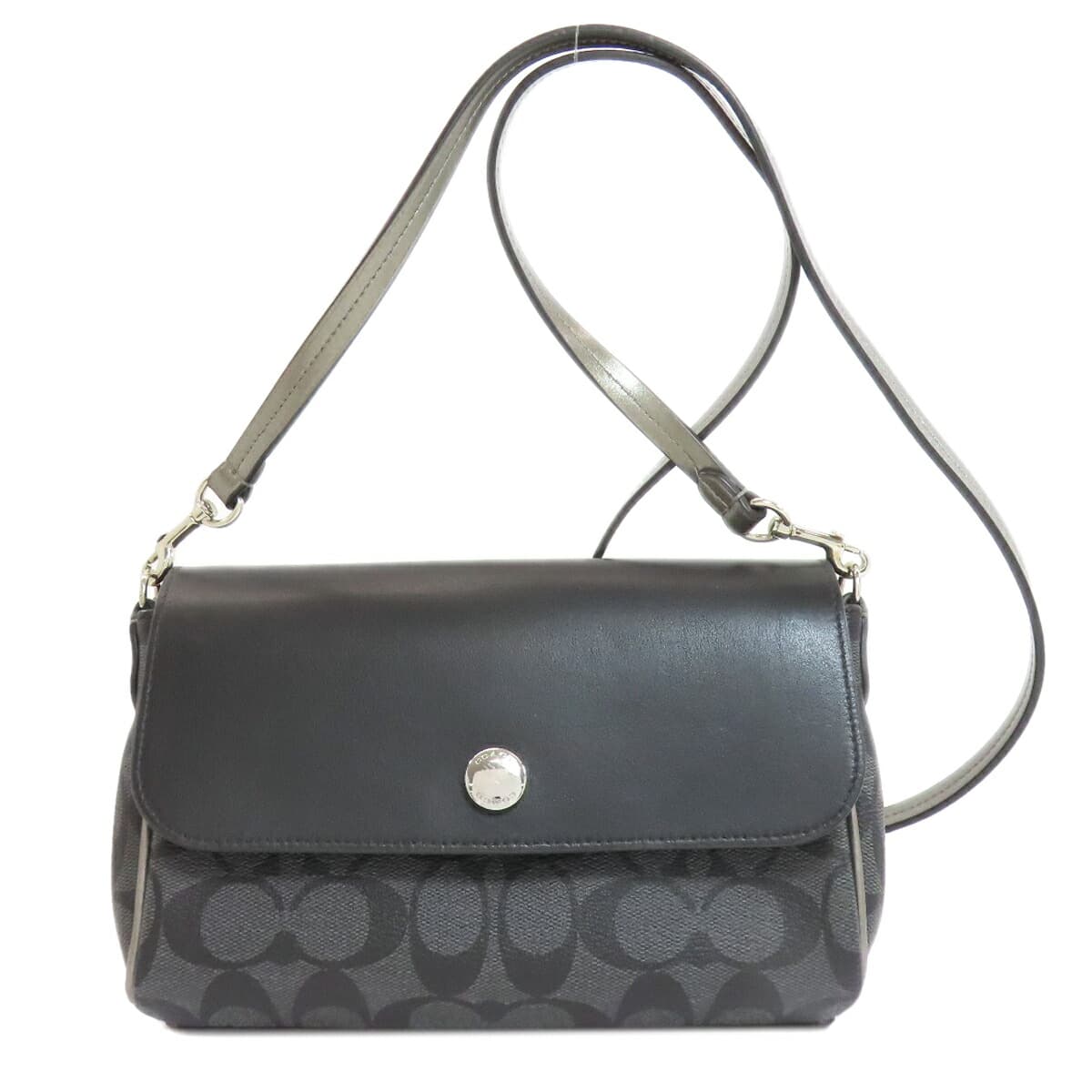 Coach F26172 Reversible Flap Signature Long Shoulder Shoulder Bag PVC Ladies [Used] [COACH] F26172