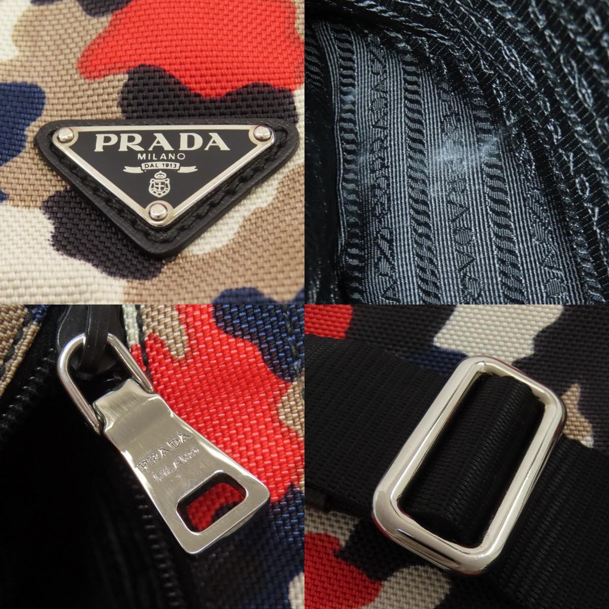 Prada camouflage pattern shoulder bag canvas for women [Used] [PRADA] 9