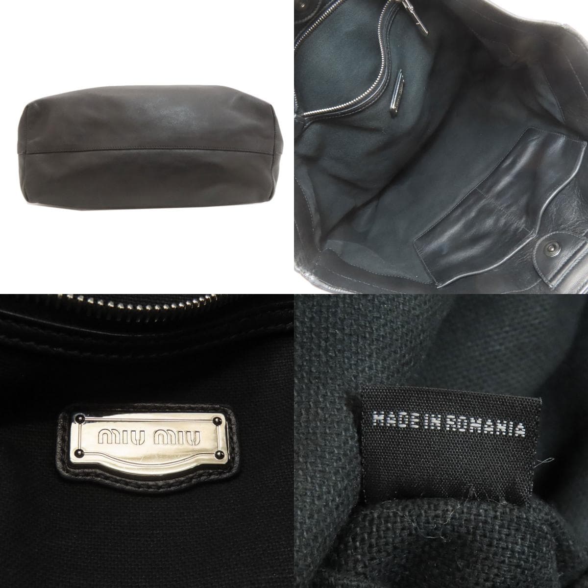 Miu Miu Logo Tote Bag Leather Women's [Used] [MIUMIU] 4