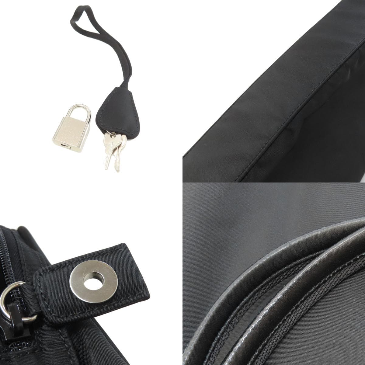 Prada logo hardware handbag made of nylon material for women [Used] [PRADA] 9