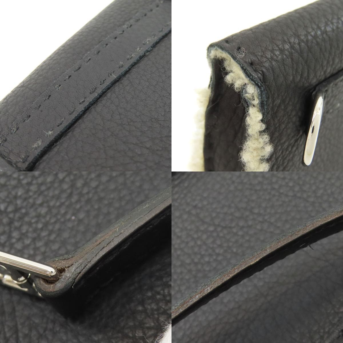 Hermes Neige Silver Hardware Hip Bag / Waist Bag Togo / Mouton Ladies [Used] [HERMES] 9