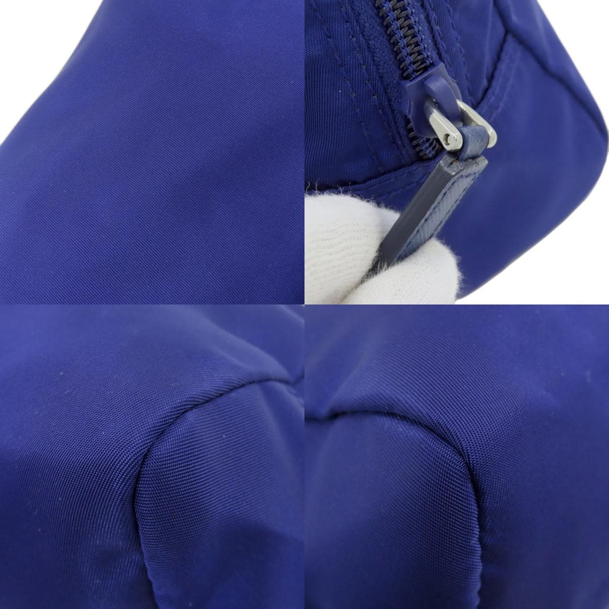 Prada logo metal fittings cosmetic pouch nylon material for women [Used] [PRADA] 9