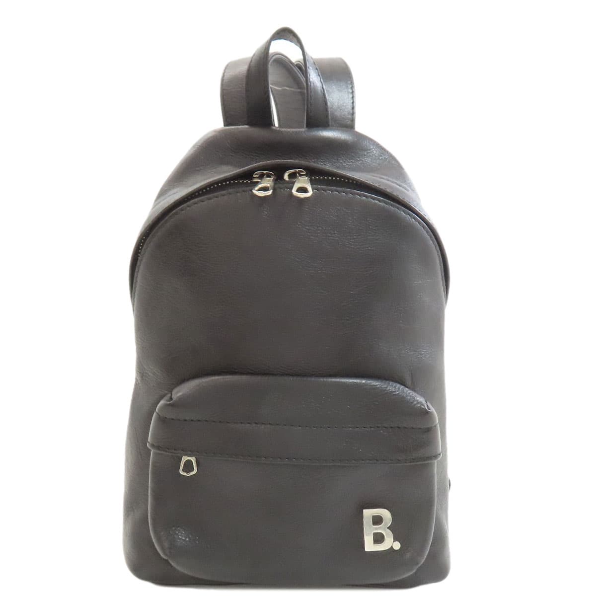 Balenciaga 680026 B Logo Backpack Daypack Calf Leather Ladies [Used] [BALENCIAGA] 680026