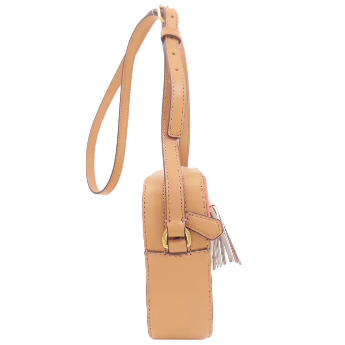 Tory Burch Stripe Shoulder Bag Leather/Suede Women's [Used] [Tory Burch] 3