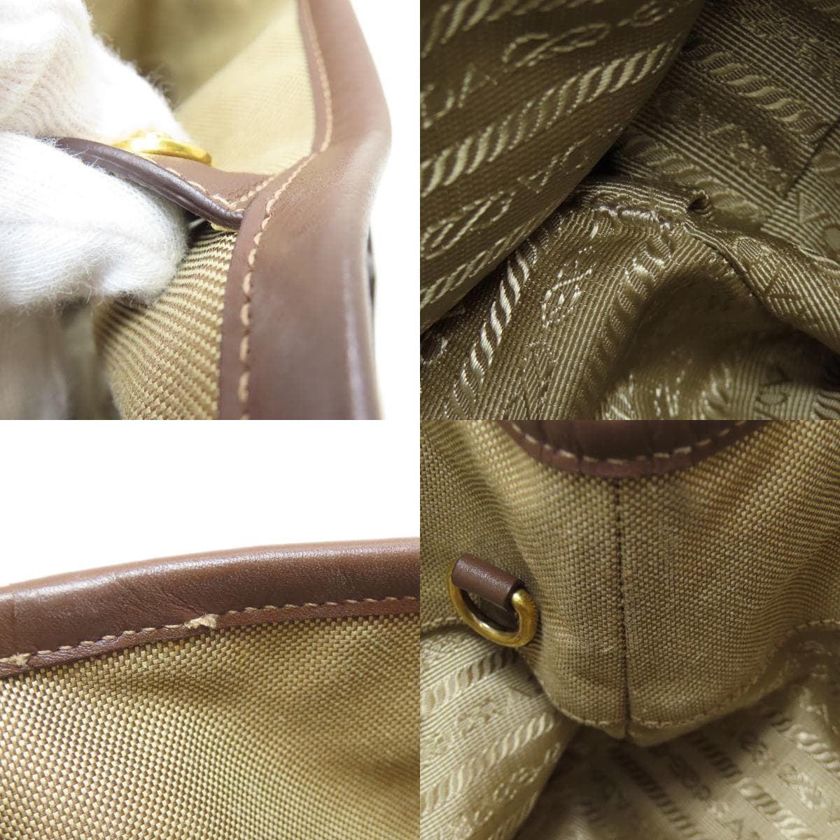 Prada logo hardware 2WAY handbag canvas ladies [used] [PRADA] 6
