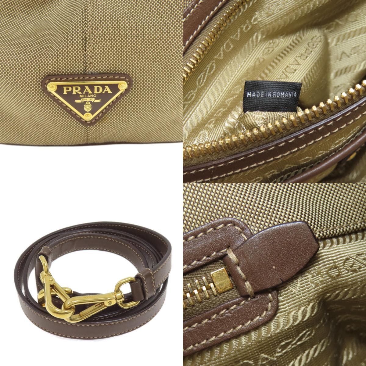 Prada logo hardware 2WAY handbag canvas ladies [used] [PRADA] 5