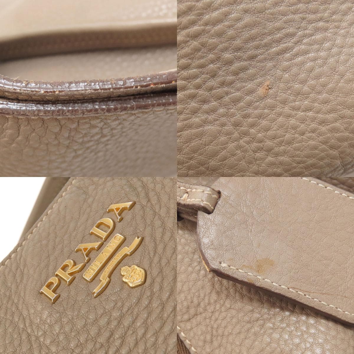 Prada One-Shoulder Tote Bag Calf Leather Ladies [Used] [PRADA] 6