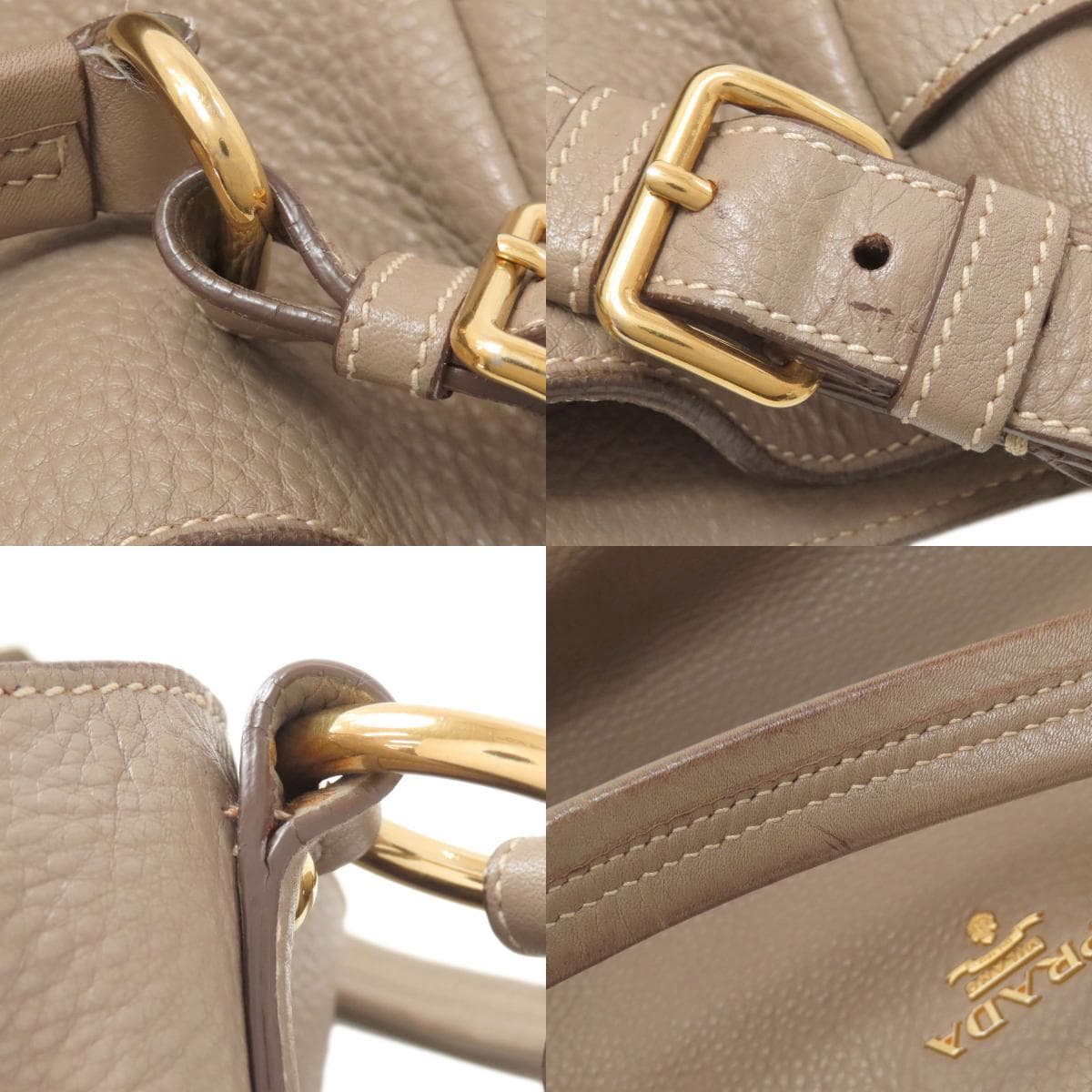 Prada One-Shoulder Tote Bag Calf Leather Ladies [Used] [PRADA] 9