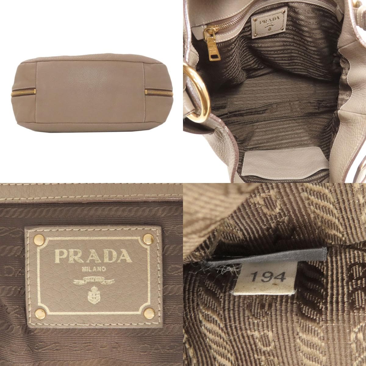 Prada One-Shoulder Tote Bag Calf Leather Ladies [Used] [PRADA] 4