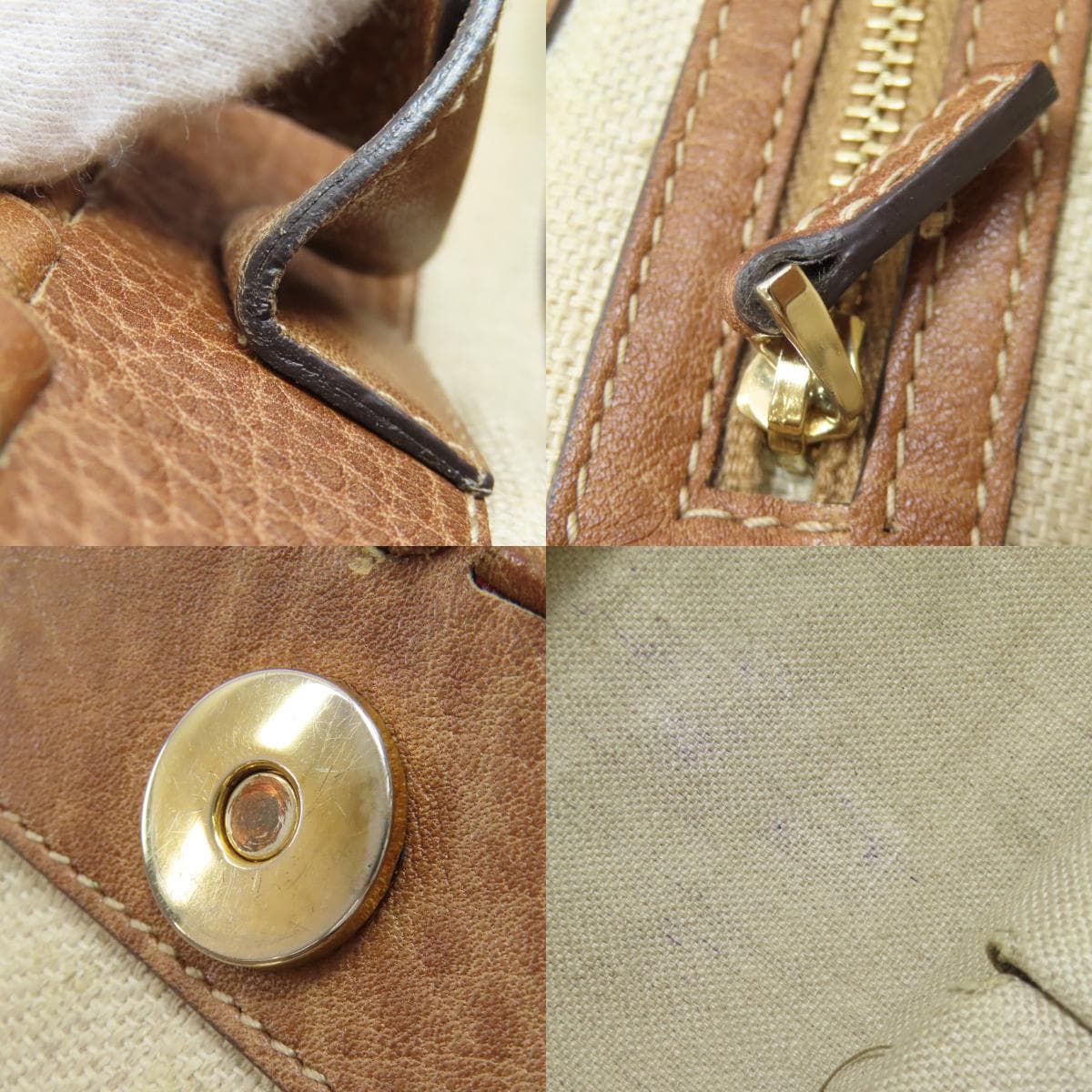 Gucci 233387 GG Tote Bag Leather/Straw Ladies [Used] [GUCCI] 233387 7