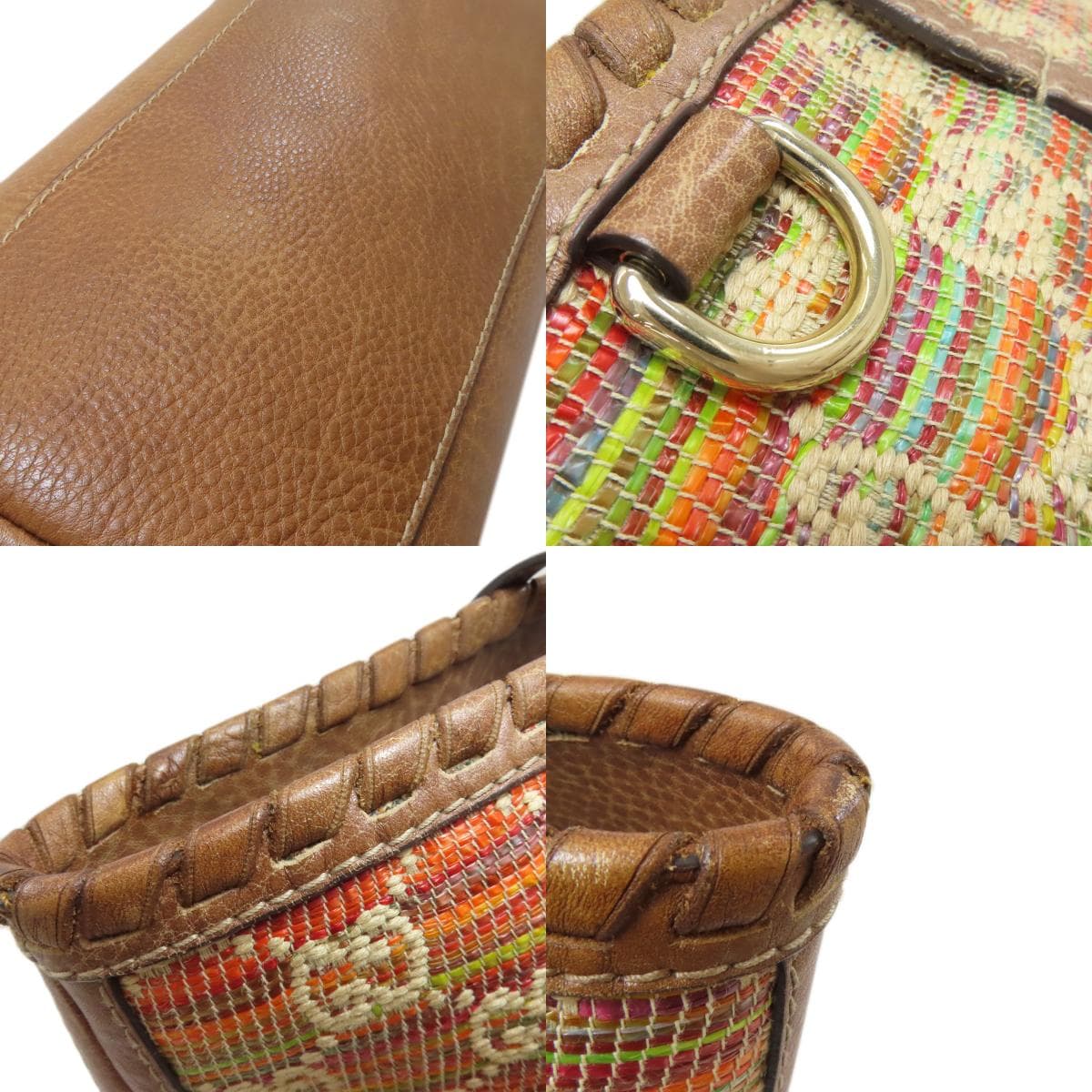Gucci 233387 GG Tote Bag Leather/Straw Ladies [Used] [GUCCI] 233387 8