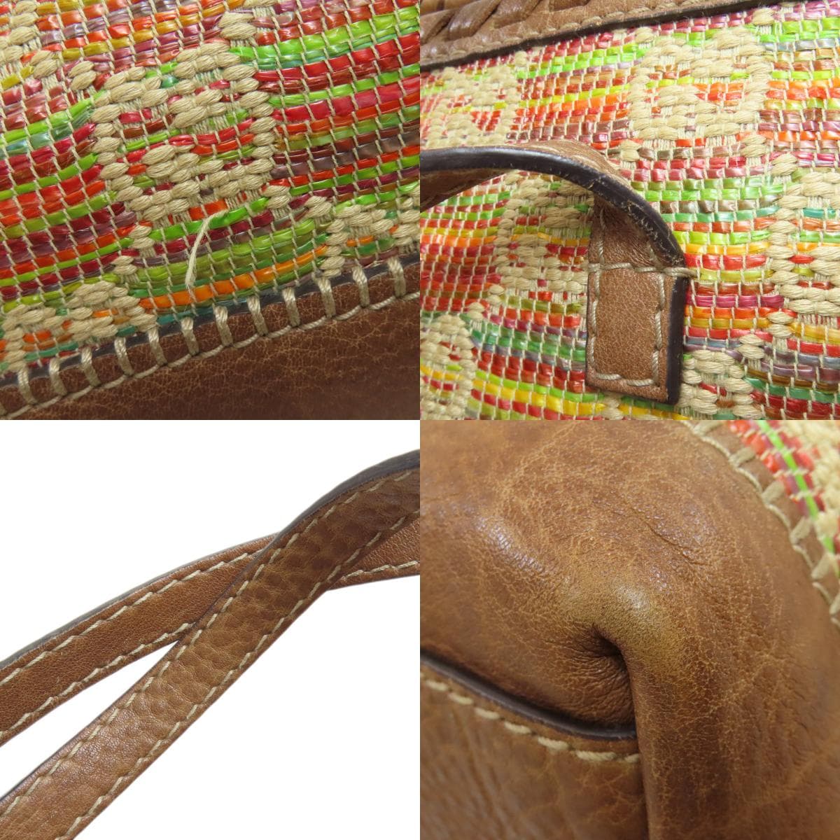 Gucci 233387 GG Tote Bag Leather/Straw Ladies [Used] [GUCCI] 233387 9