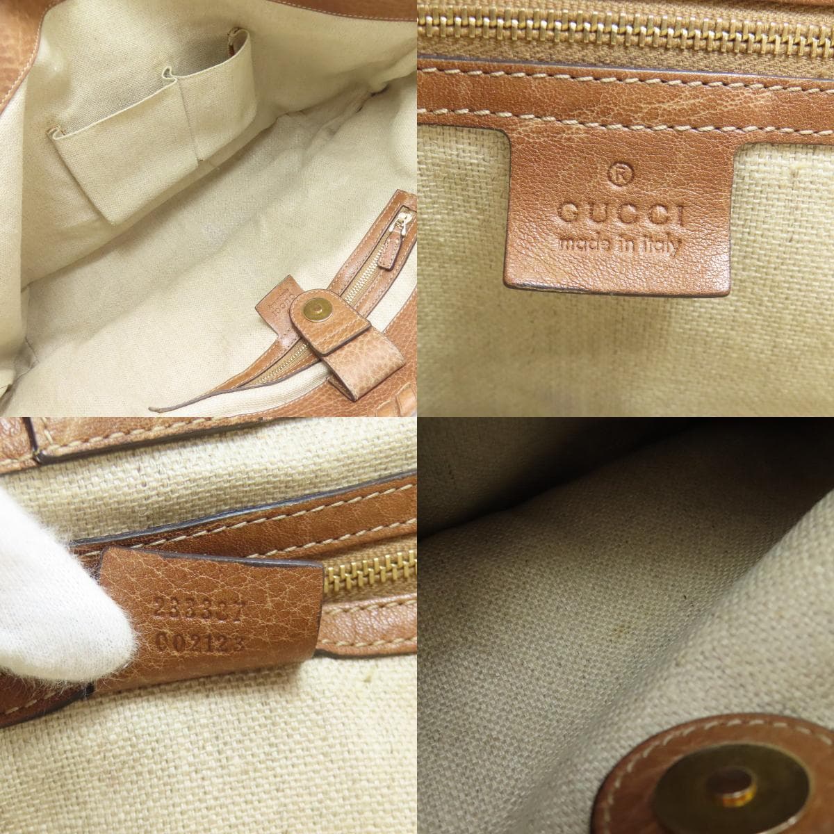 Gucci 233387 GG Tote Bag Leather/Straw Ladies [Used] [GUCCI] 233387 5