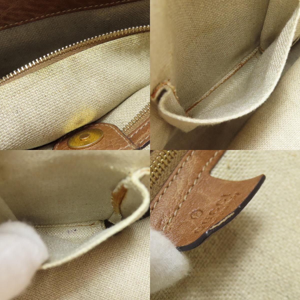 Gucci 233387 GG Tote Bag Leather/Straw Ladies [Used] [GUCCI] 233387 6