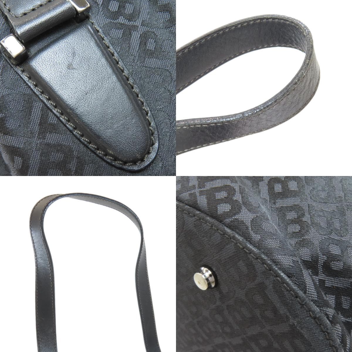 Bally B logo tote bag canvas/leather for women [Used] [BALLY] 9