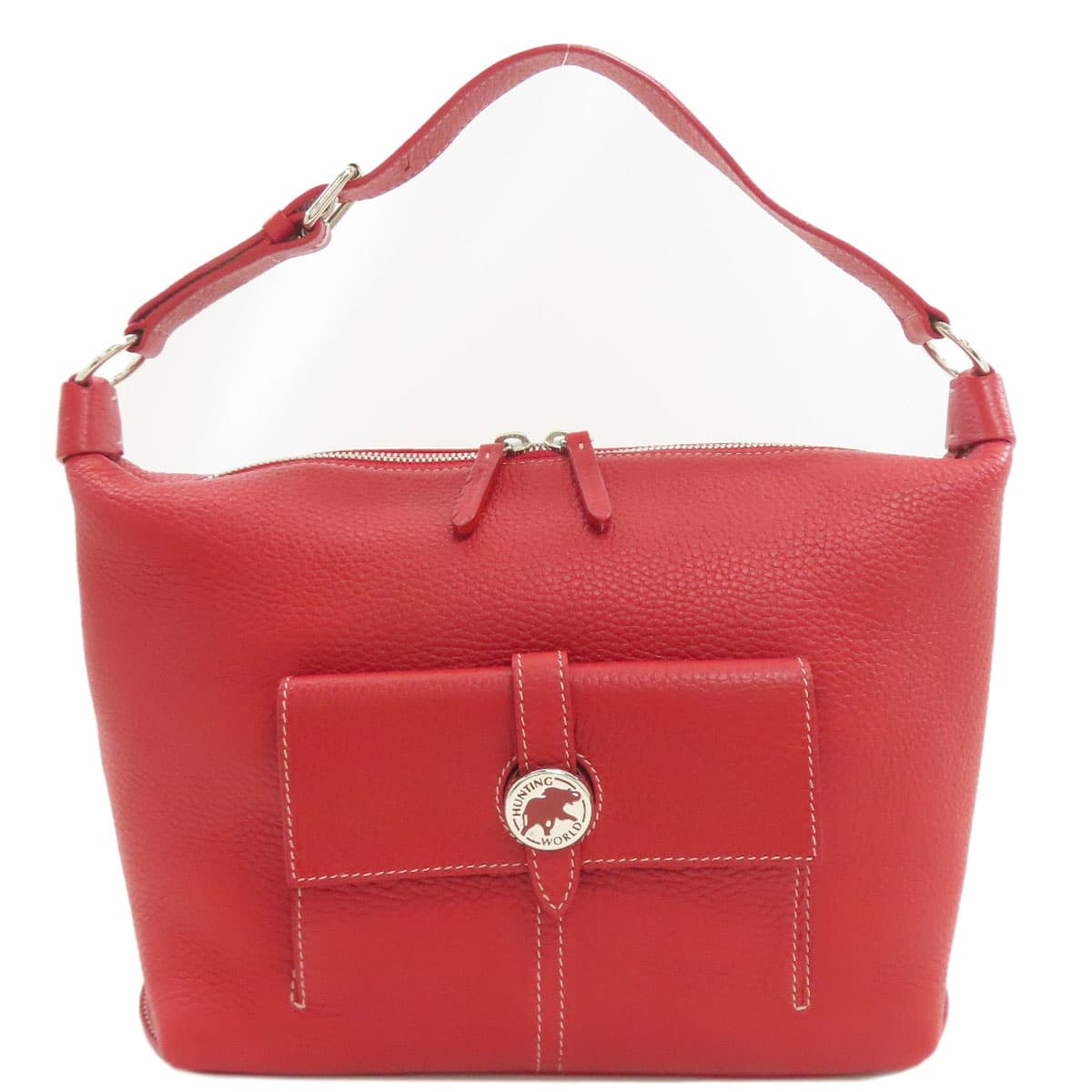 Hunting World Logo Handbag Leather Ladies [Used] [HUNTING WORLD]